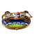 Race Car Blue Base Porcelain Limoges sport vehicles French Trinket Box