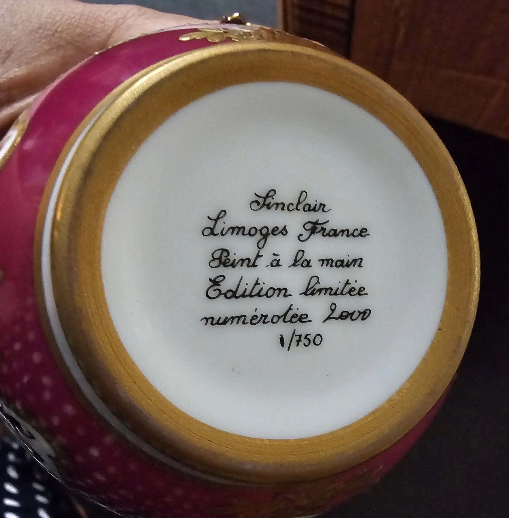 Rare Crystal Egg with 18 Karat Gold Detail Porcelain Limoges Egg Wedding Special French Trinket Box