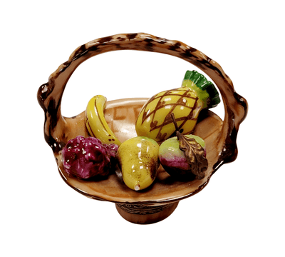 Rare Fruit Basket Limoges Box Porcelain Limoges Fruit Basket French Trinket Box