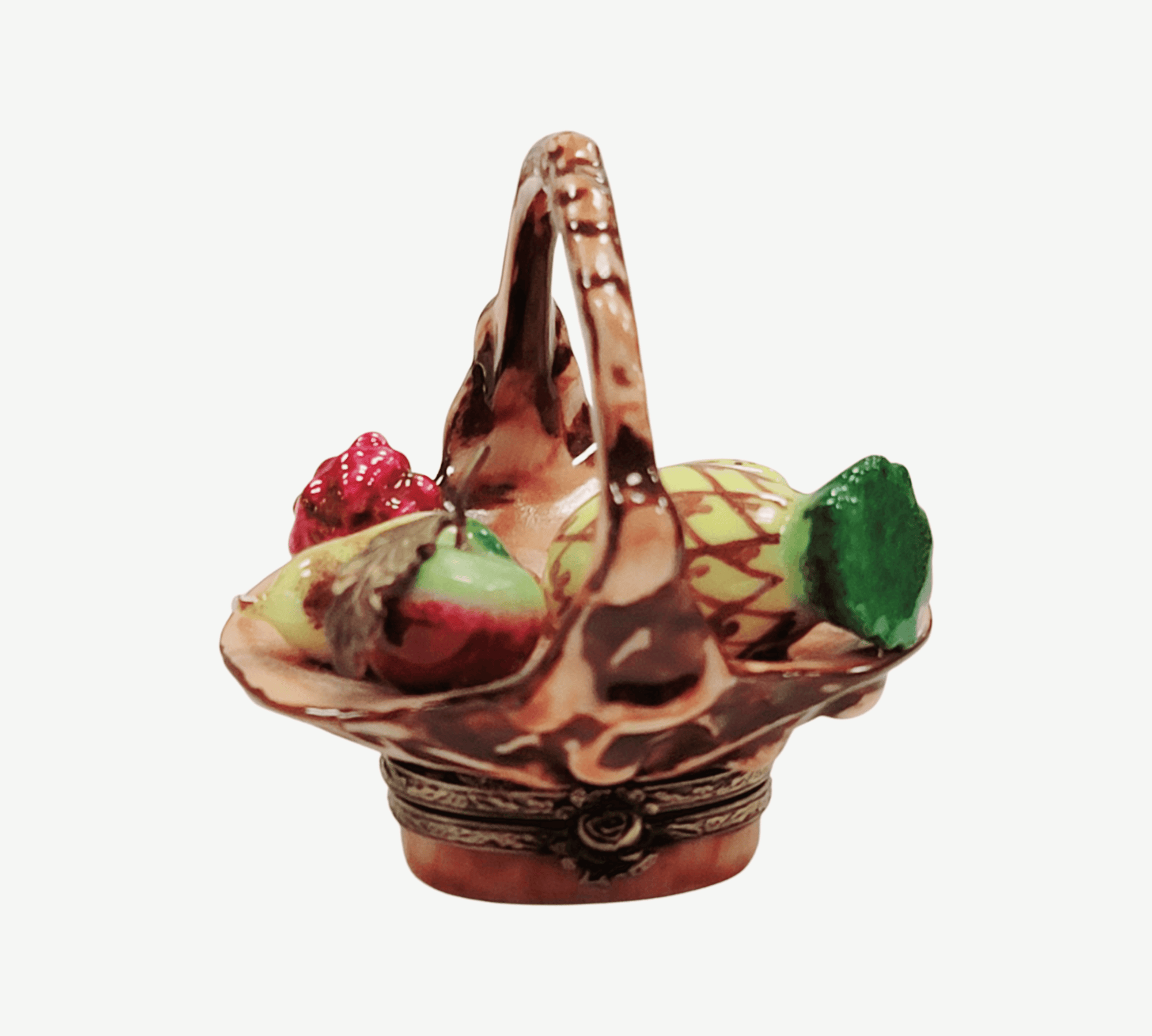 Rare Fruit Basket Limoges Box Porcelain Limoges Fruit Basket French Trinket Box