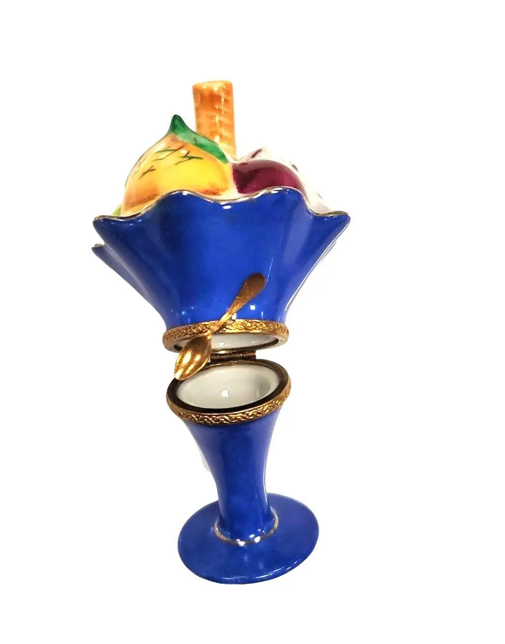 Rare Limoges Ice Cream Masterpiece Porcelain Limoges Dessert French Trinket Box