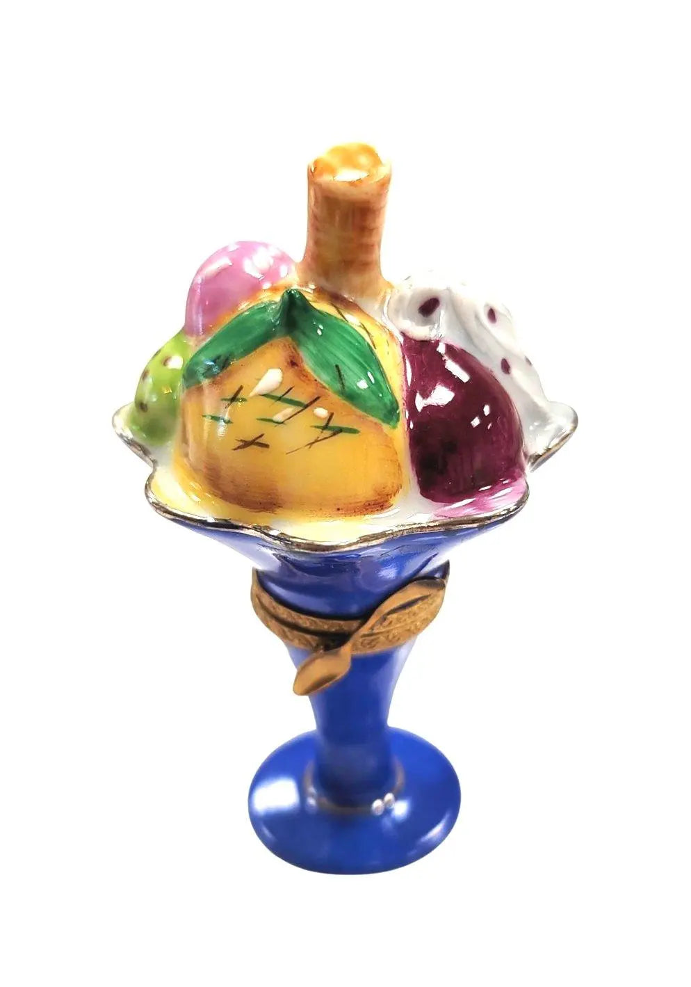 Rare Limoges Ice Cream Masterpiece Porcelain Limoges Dessert French Trinket Box