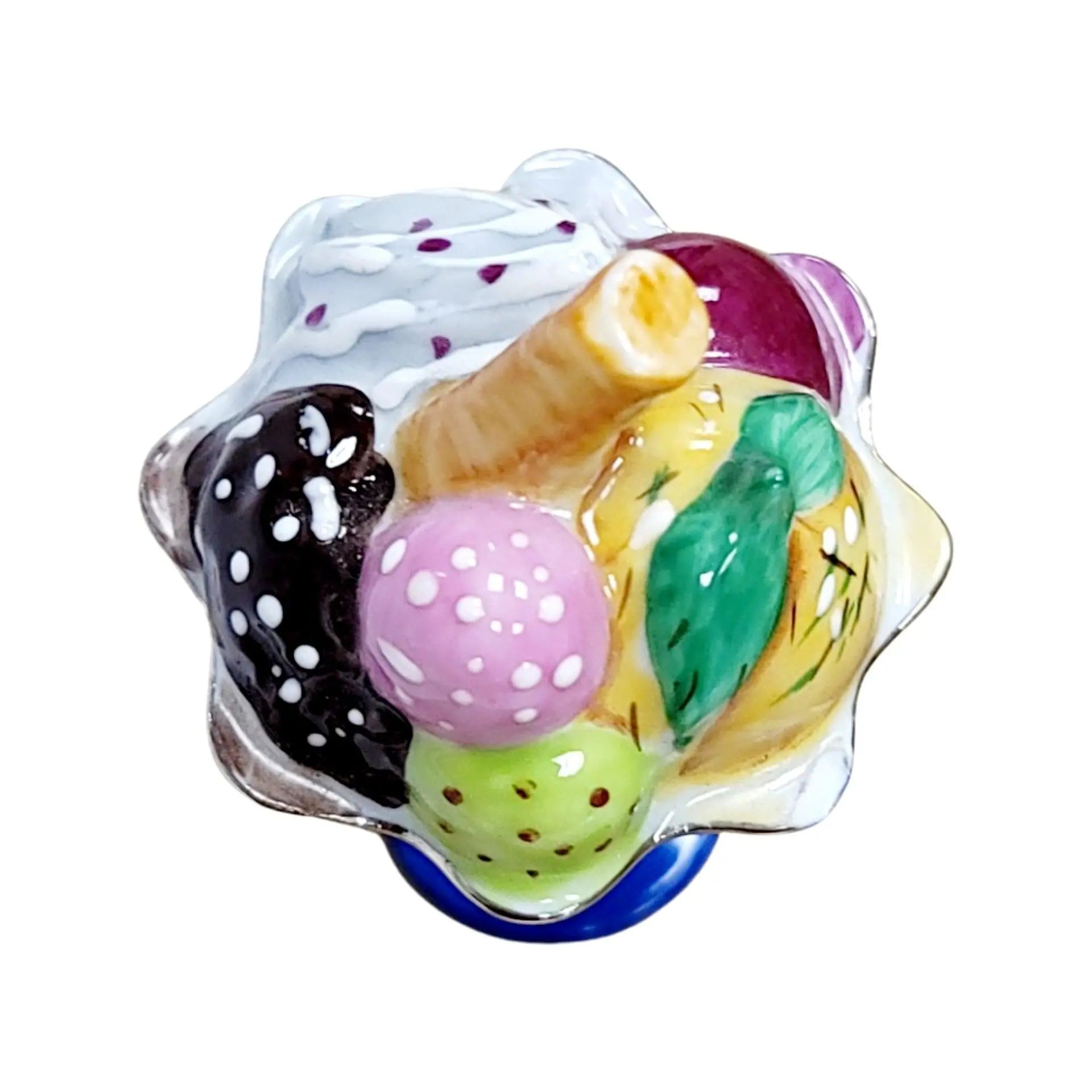 Rare Limoges Ice Cream Masterpiece Porcelain Limoges Dessert French Trinket Box