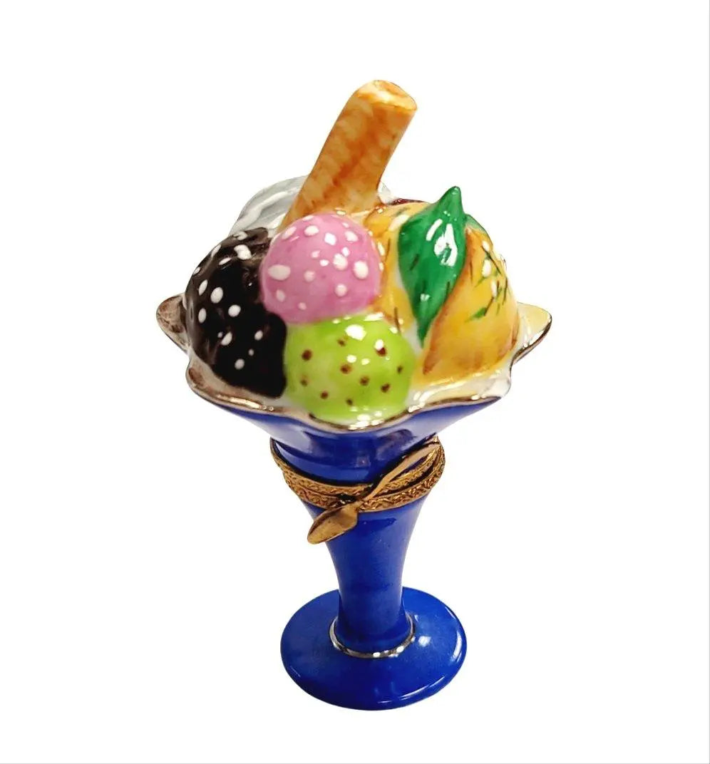 Rare Limoges Ice Cream Masterpiece Porcelain Limoges Dessert French Trinket Box