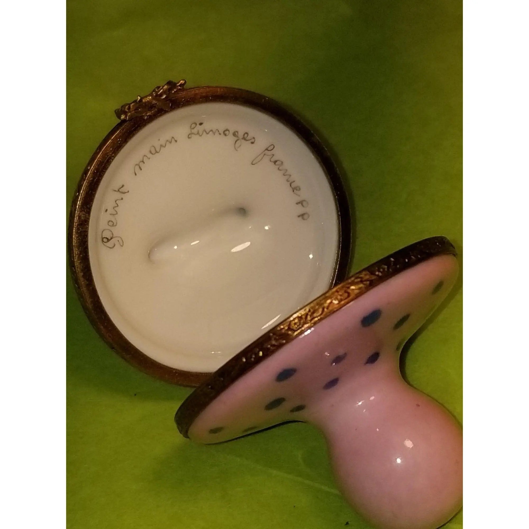 Rare Pink Pacifier Baby Box Porcelain Limoges baby limoges box babies maternity French Trinket Box