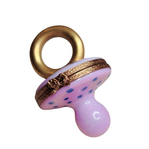 Rare Pink Pacifier Baby Box Porcelain Limoges baby limoges box babies maternity French Trinket Box
