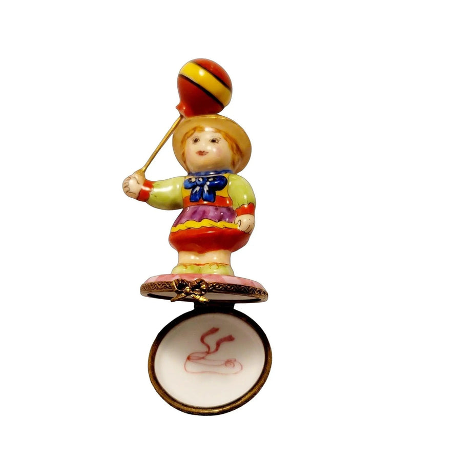 Rare Retired Baby Girl Figurine Porcelain Limoges baby carnival French Trinket Box