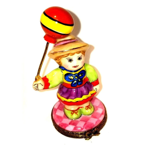 Rare Retired Baby Girl Figurine Porcelain Limoges baby carnival French Trinket Box