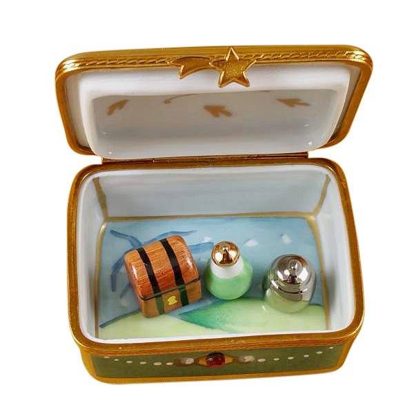 Rectangular with Wise Men Porcelain Limoges xmas theme French Trinket Box