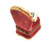 Red Chair with Book Figurine Porcelain Limoges furniture French Trinket Box