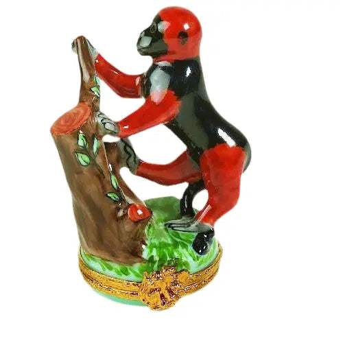 Red Colobus Monkey Porcelain Limoges wild animals French Trinket Box