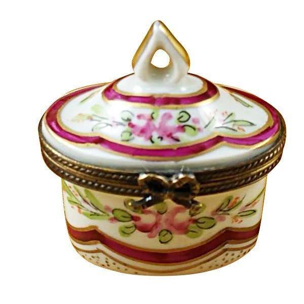 Red Crown Top limoges box Porcelain Limoges French Trinket Box