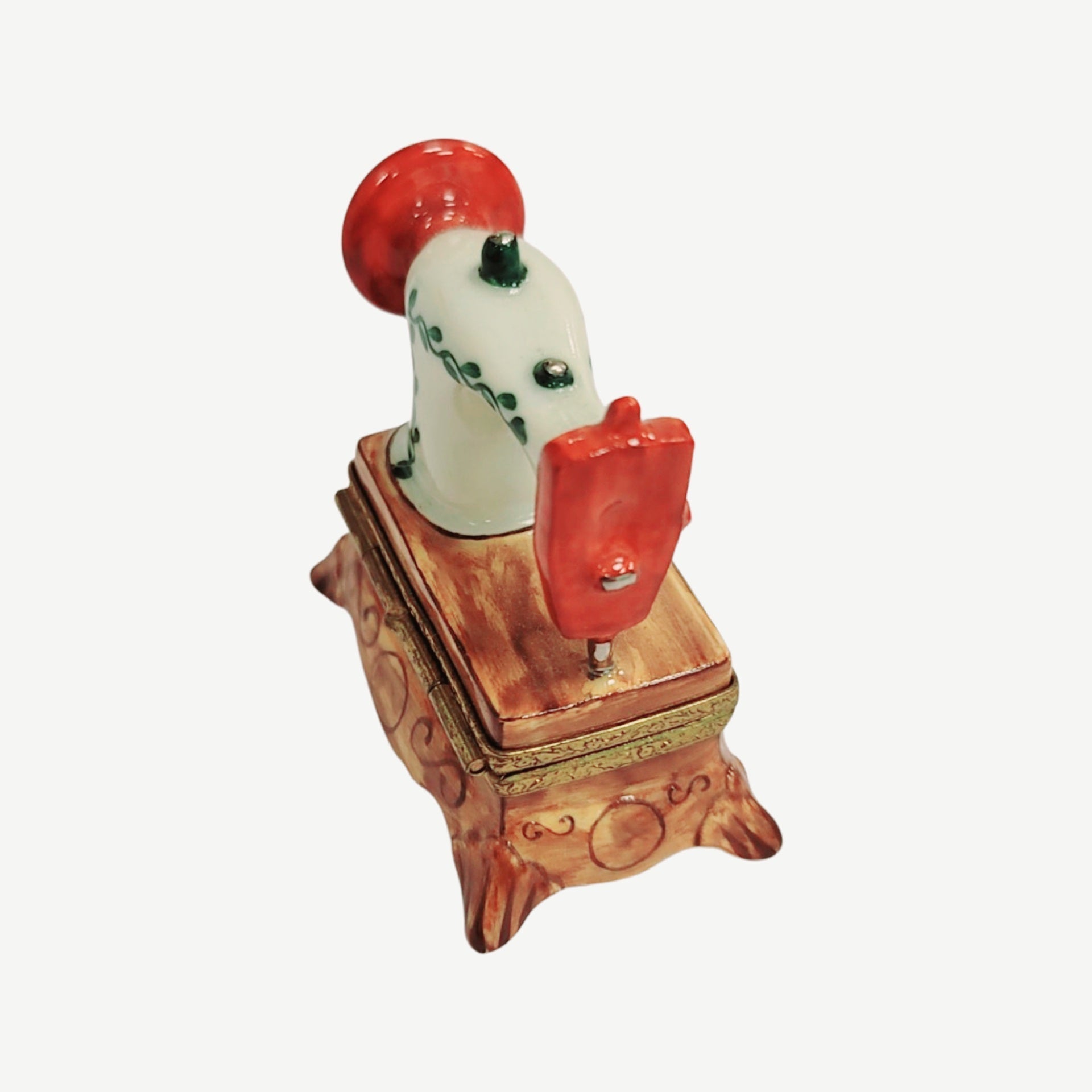 Charming Red Sewing Machine Box Porcelain Limoges home mother women French Trinket Box