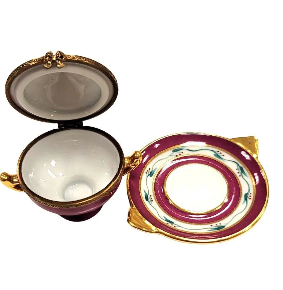 Red Soup Tureen Limoges Box Porcelain Limoges Home China French Trinket Box