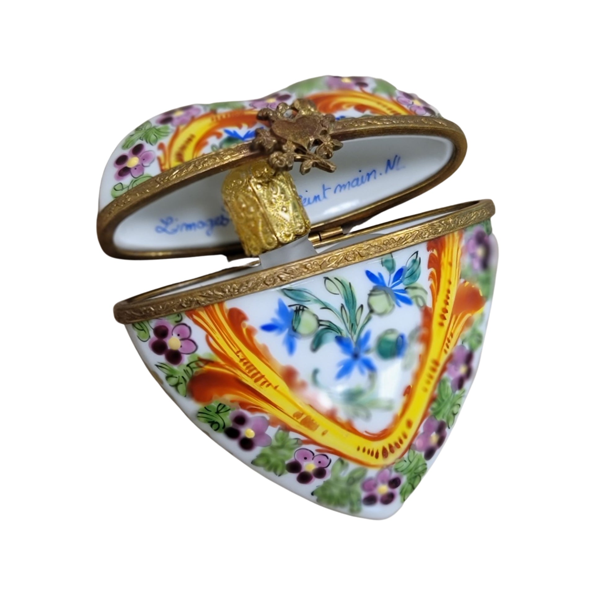 Heartfelt Elegance Perfume Bottle Porcelain Limoges hearts perfume French Trinket Box