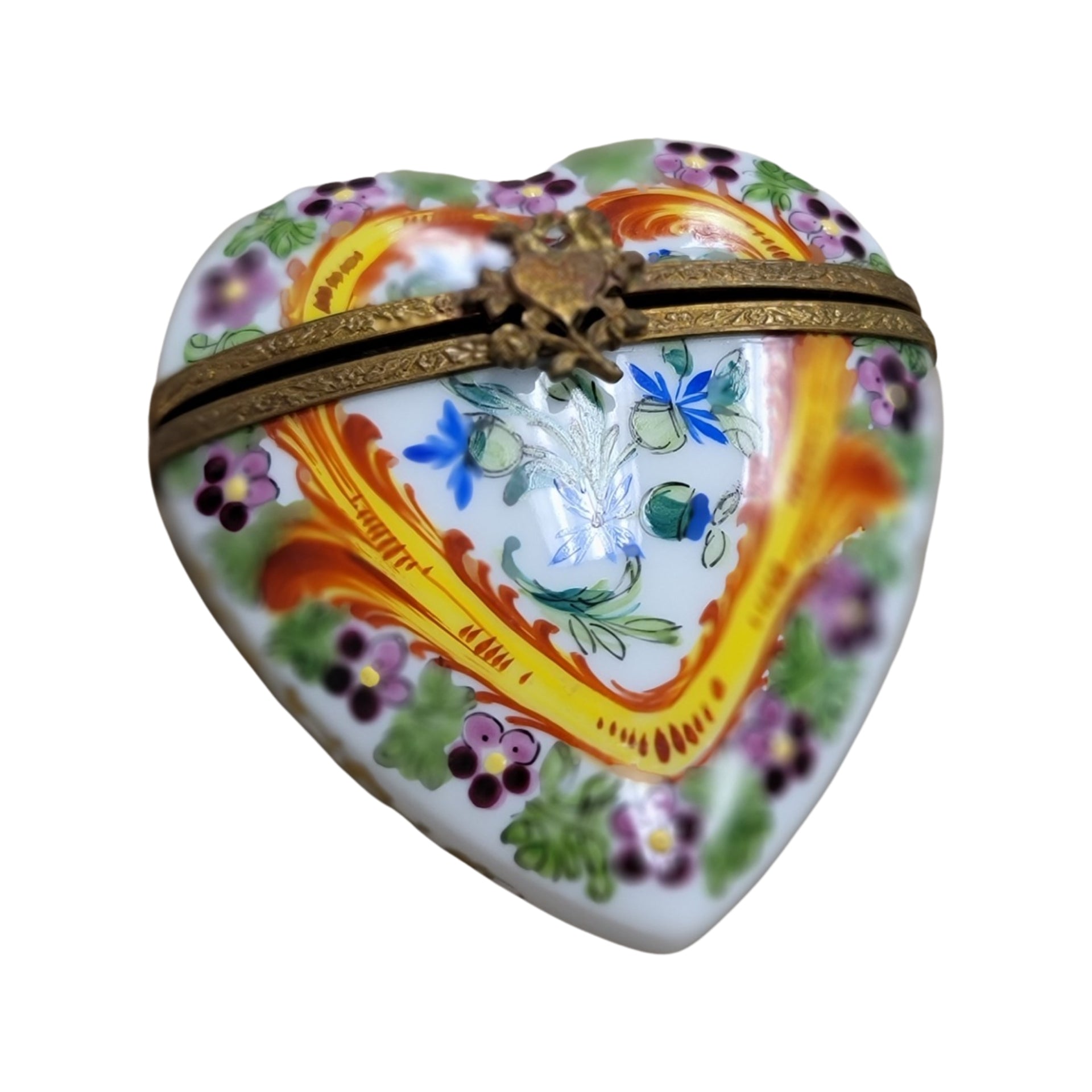 Heartfelt Elegance Perfume Bottle Porcelain Limoges hearts perfume French Trinket Box