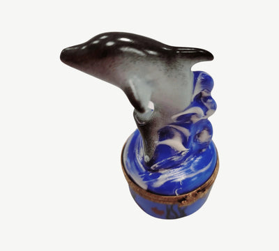 Retired Rare Dolphin Treasure Porcelain Limoges fish ocean beach LIMOGES BOXES French Trinket Box