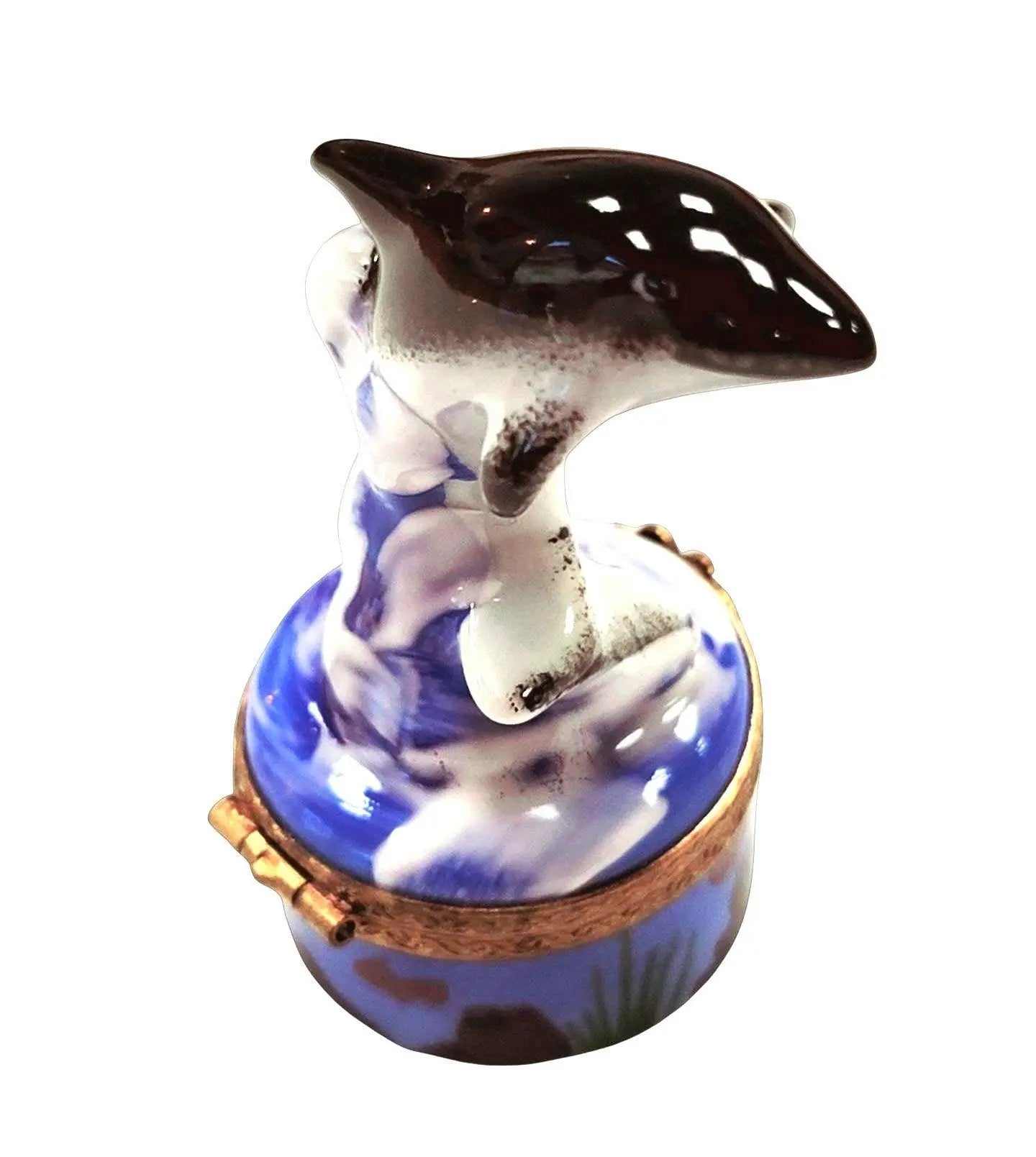 Retired Rare Dolphin Treasure Porcelain Limoges fish ocean beach LIMOGES BOXES French Trinket Box