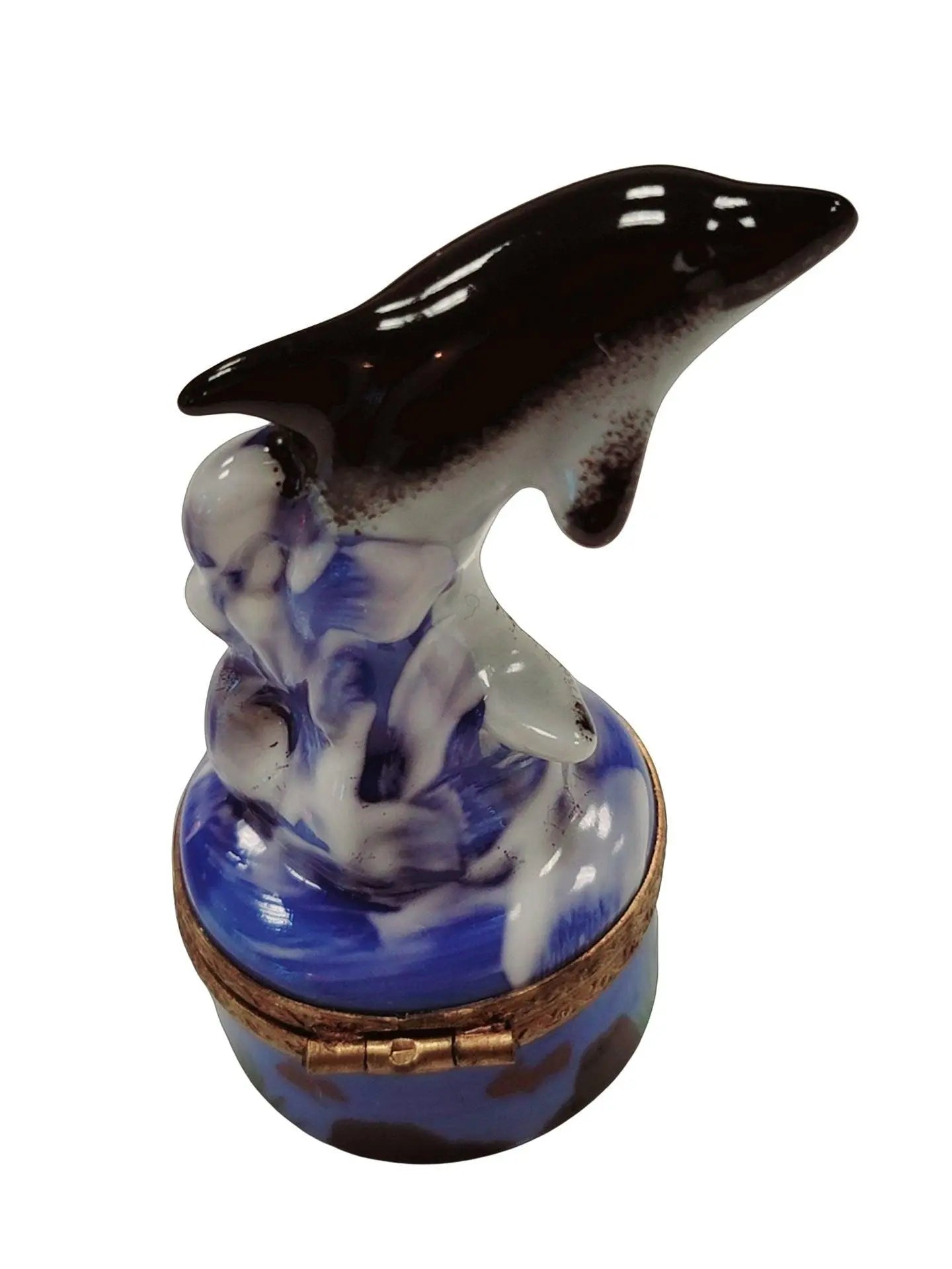 Retired Rare Dolphin Treasure Porcelain Limoges fish ocean beach LIMOGES BOXES French Trinket Box