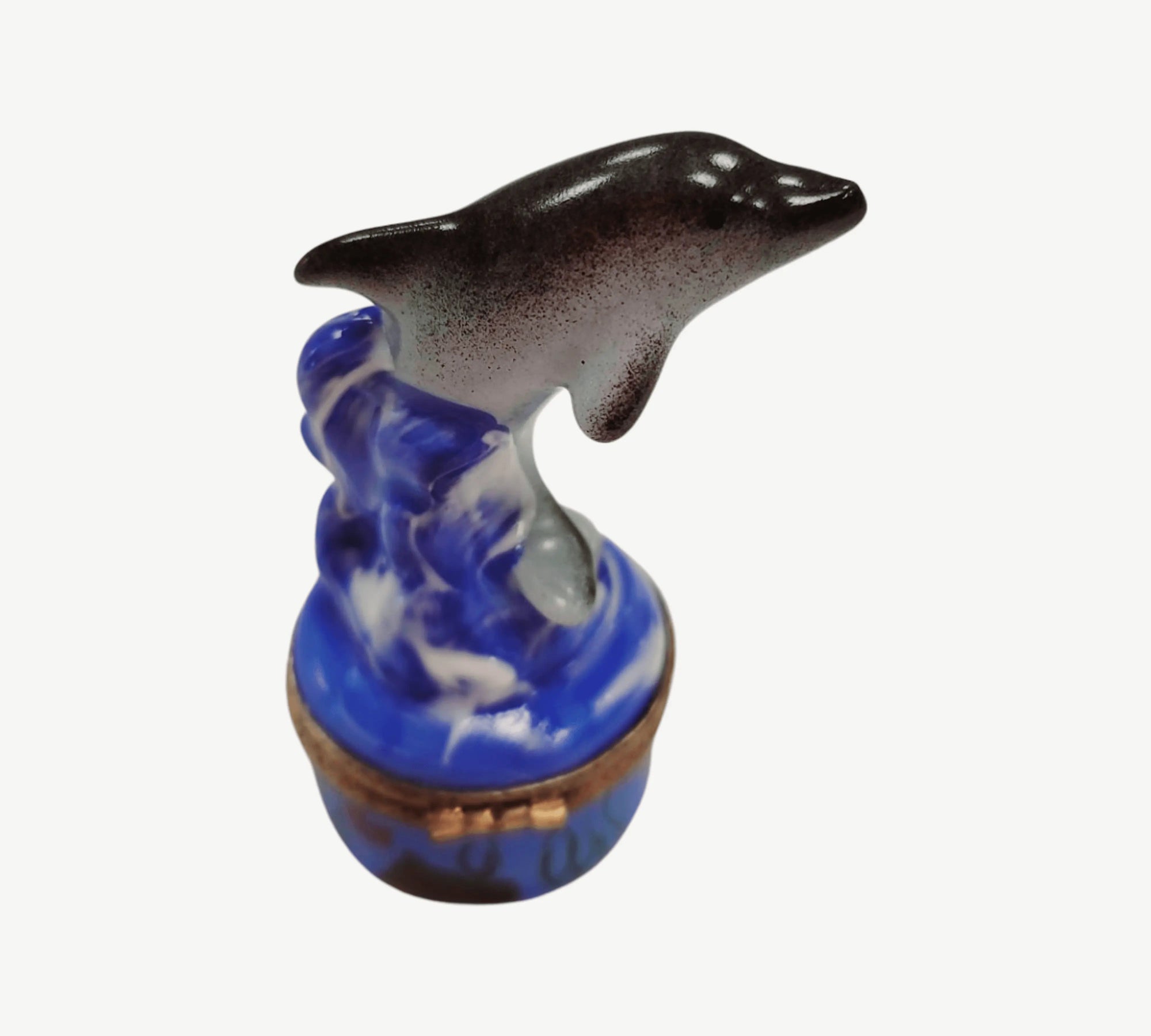 Retired Rare Dolphin Treasure Porcelain Limoges fish ocean beach LIMOGES BOXES French Trinket Box