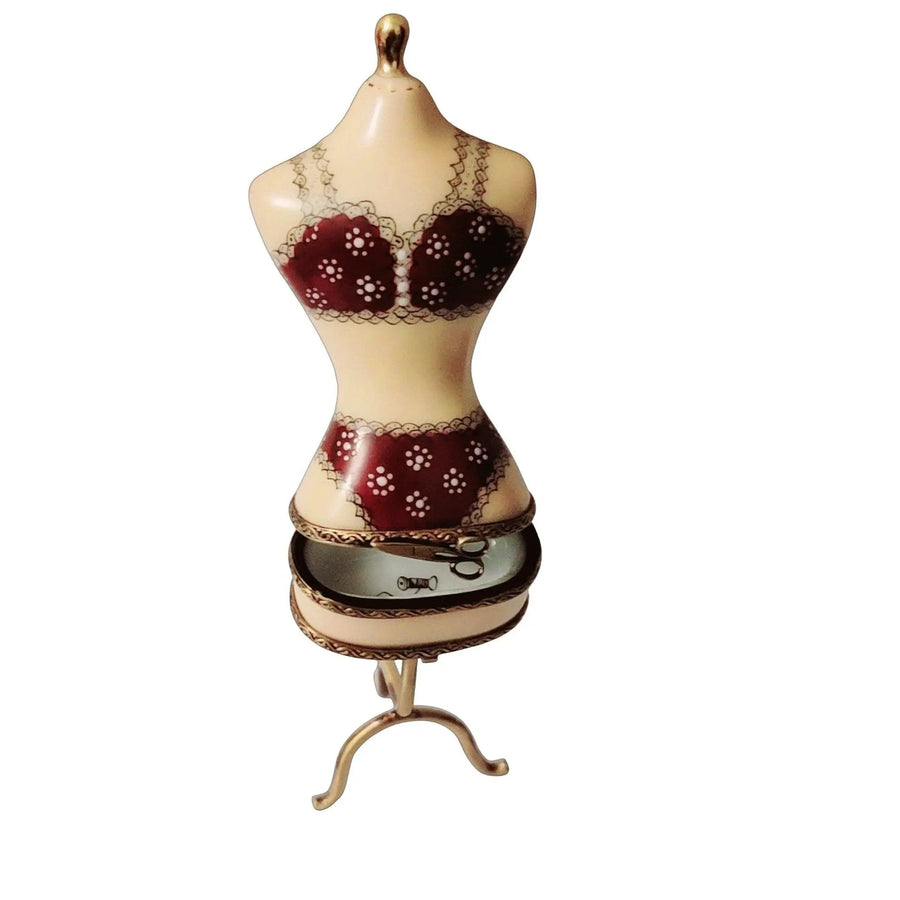 Retired Rare Lingerie Mannequin Box Porcelain Limoges Fashion jewelry women shoes limoges box French Trinket Box