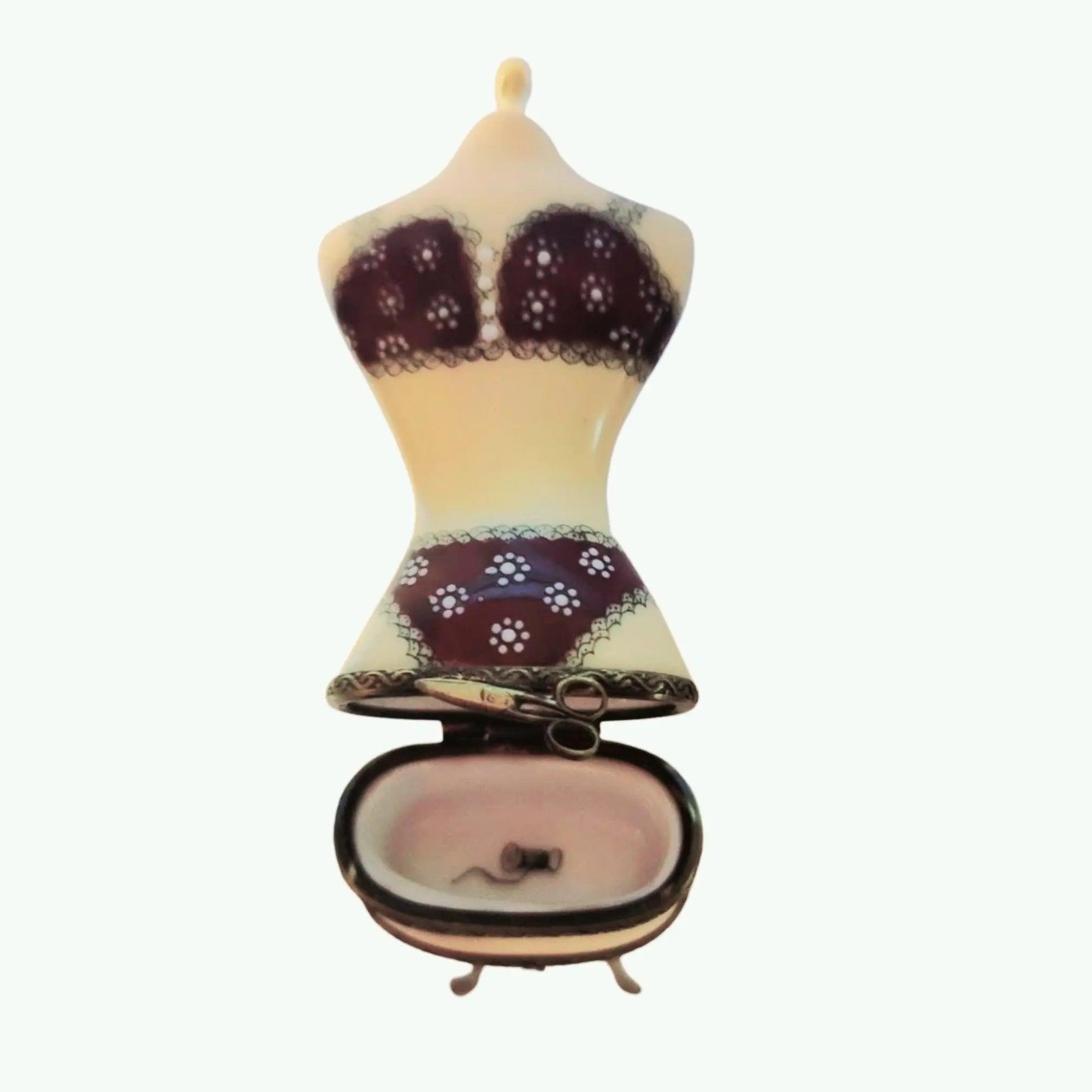 Retired Rare Lingerie Mannequin Box Porcelain Limoges Fashion jewelry women shoes limoges box French Trinket Box