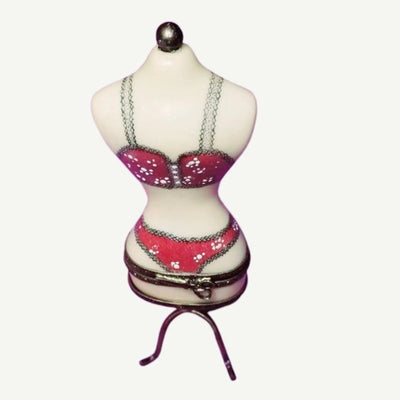Retired Rare Lingerie Mannequin Box Porcelain Limoges Fashion jewelry women shoes limoges box French Trinket Box
