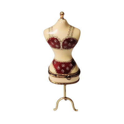 Retired Rare Lingerie Mannequin Box Porcelain Limoges Fashion jewelry women shoes limoges box French Trinket Box