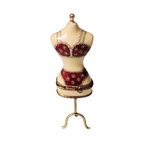 Retired Rare Lingerie Mannequin Box Porcelain Limoges Fashion jewelry women shoes limoges box French Trinket Box