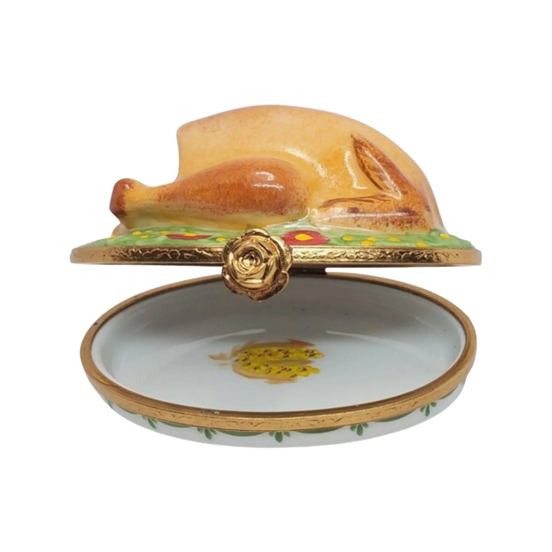 Roast Thanksgiving Turkey Porcelain Limoges Thanksgiving Food French Trinket Box