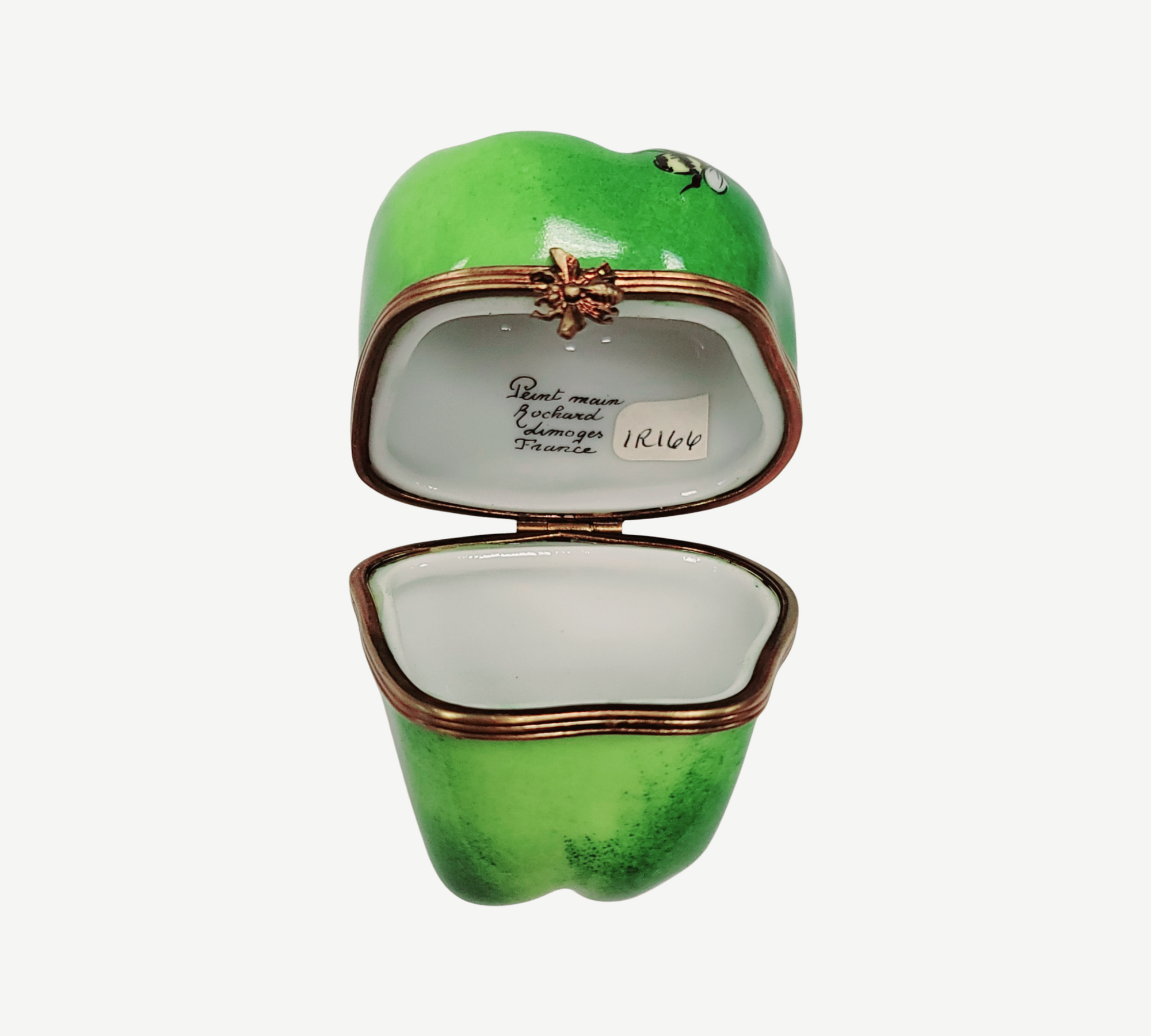 Rochard Green Pepper Bee Box Porcelain Limoges fruit vegetables French Trinket Box