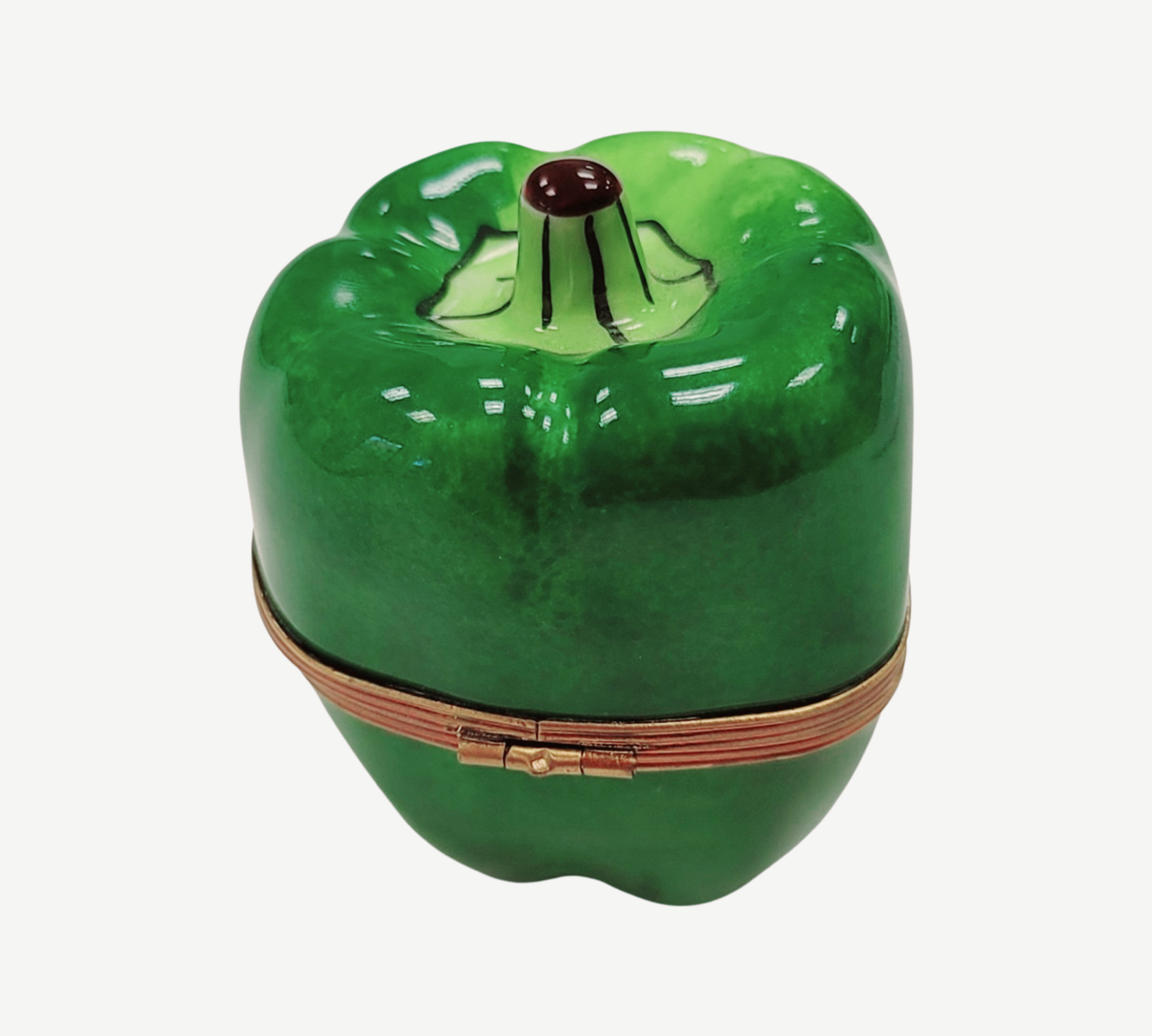 Rochard Green Pepper Bee Box Porcelain Limoges fruit vegetables French Trinket Box