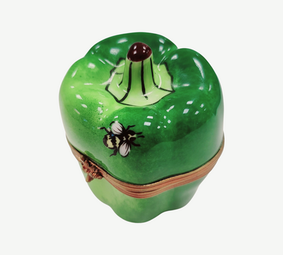 Rochard Green Pepper Bee Box Porcelain Limoges fruit vegetables French Trinket Box
