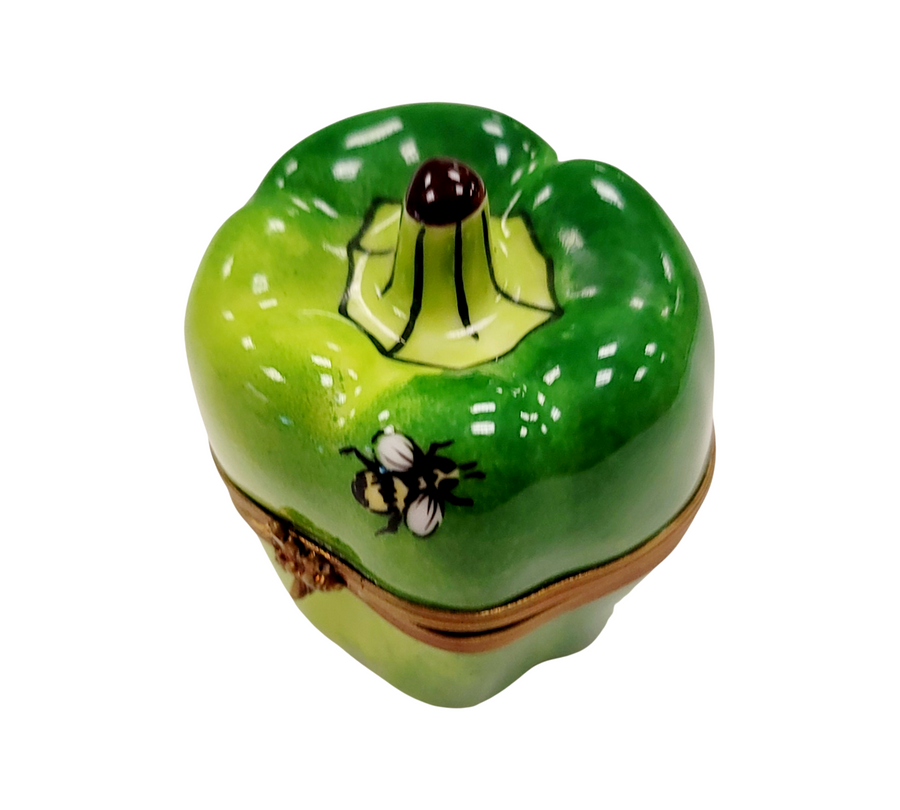 Rochard Green Pepper Bee Box Porcelain Limoges fruit vegetables French Trinket Box