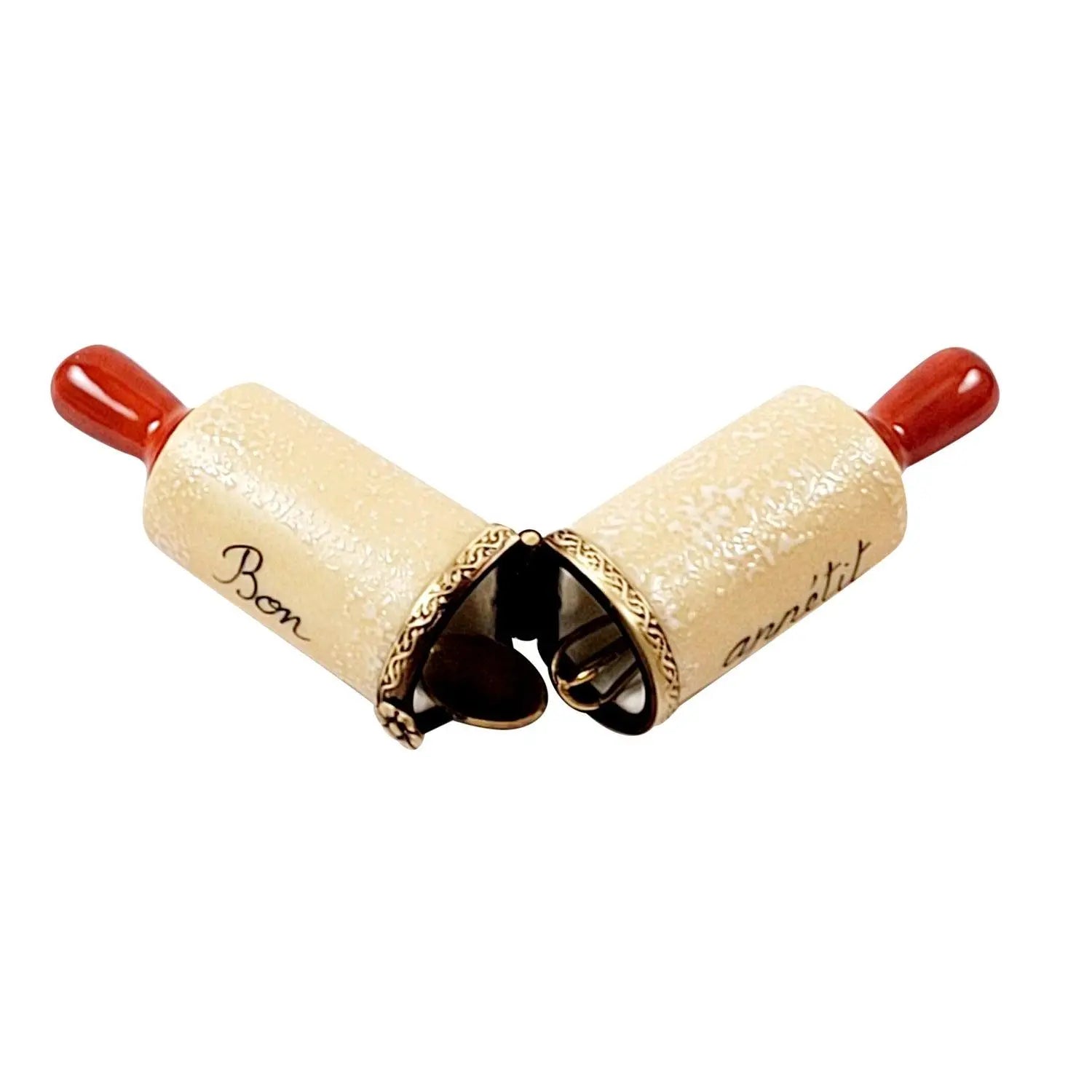 Rolling Pin w Utensils Porcelain Limoges Home Food Mother Dessert French Trinket Box