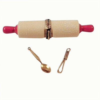 Rolling Pin w Utensils Porcelain Limoges Home Food Mother Dessert French Trinket Box