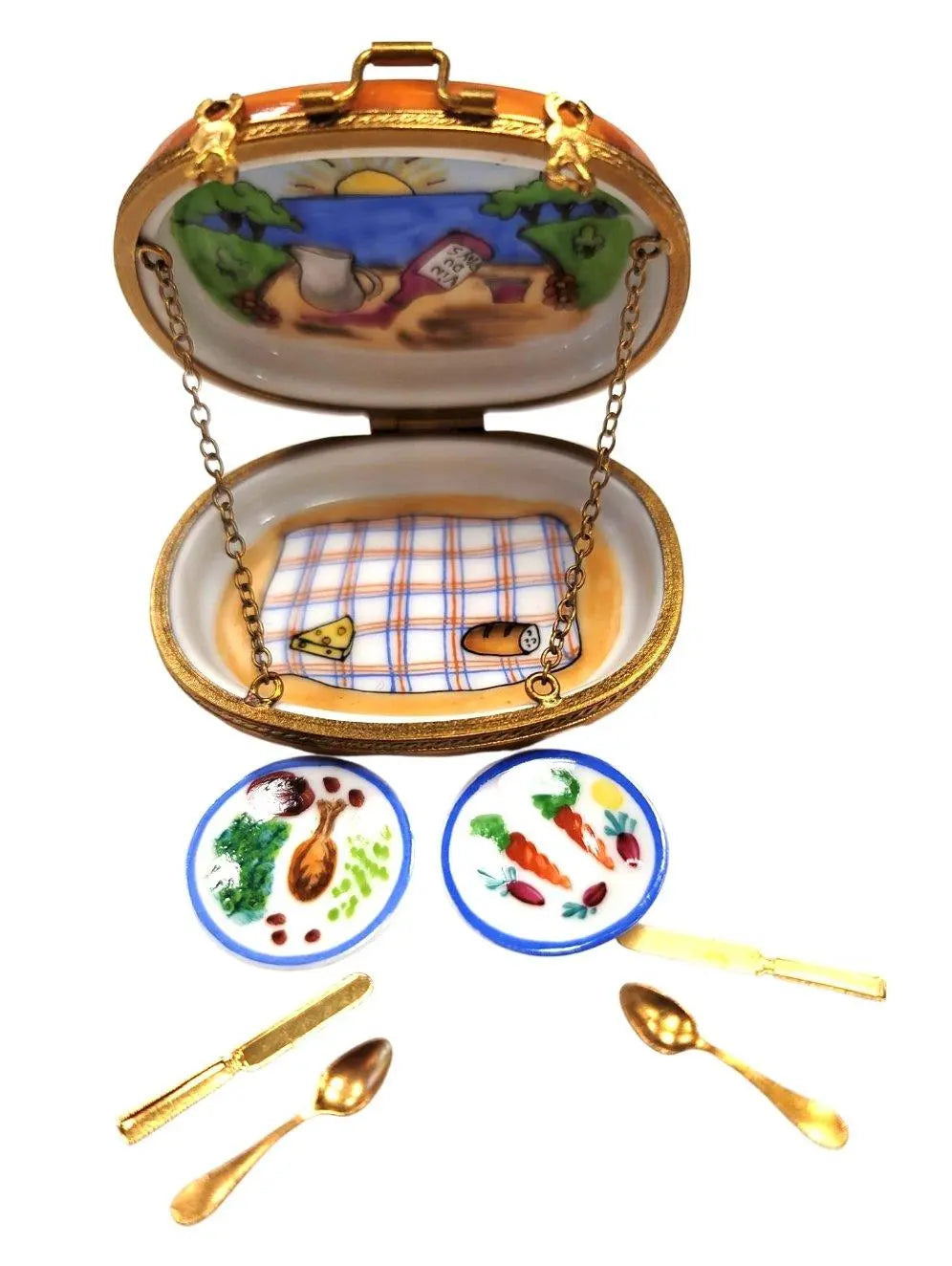 Romantic Picnic Limoges Box Porcelain Limoges Food Beach Love Valentine French Trinket Box