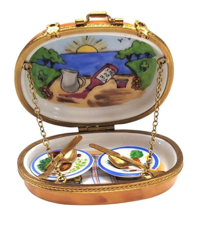 Romantic Picnic Limoges Box Porcelain Limoges Food Beach Love Valentine French Trinket Box