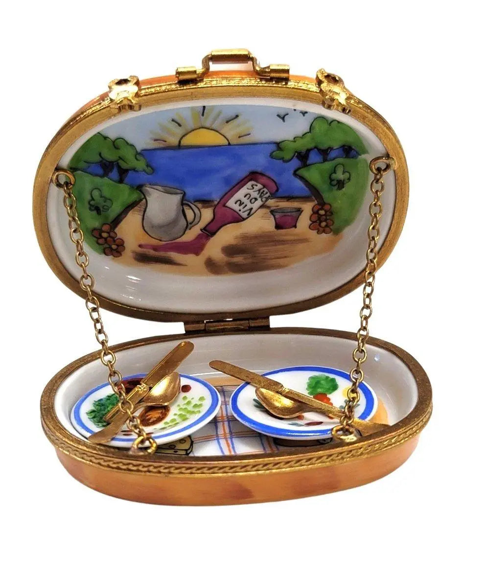 Romantic Picnic Limoges Box Porcelain Limoges Food Beach Love Valentine French Trinket Box