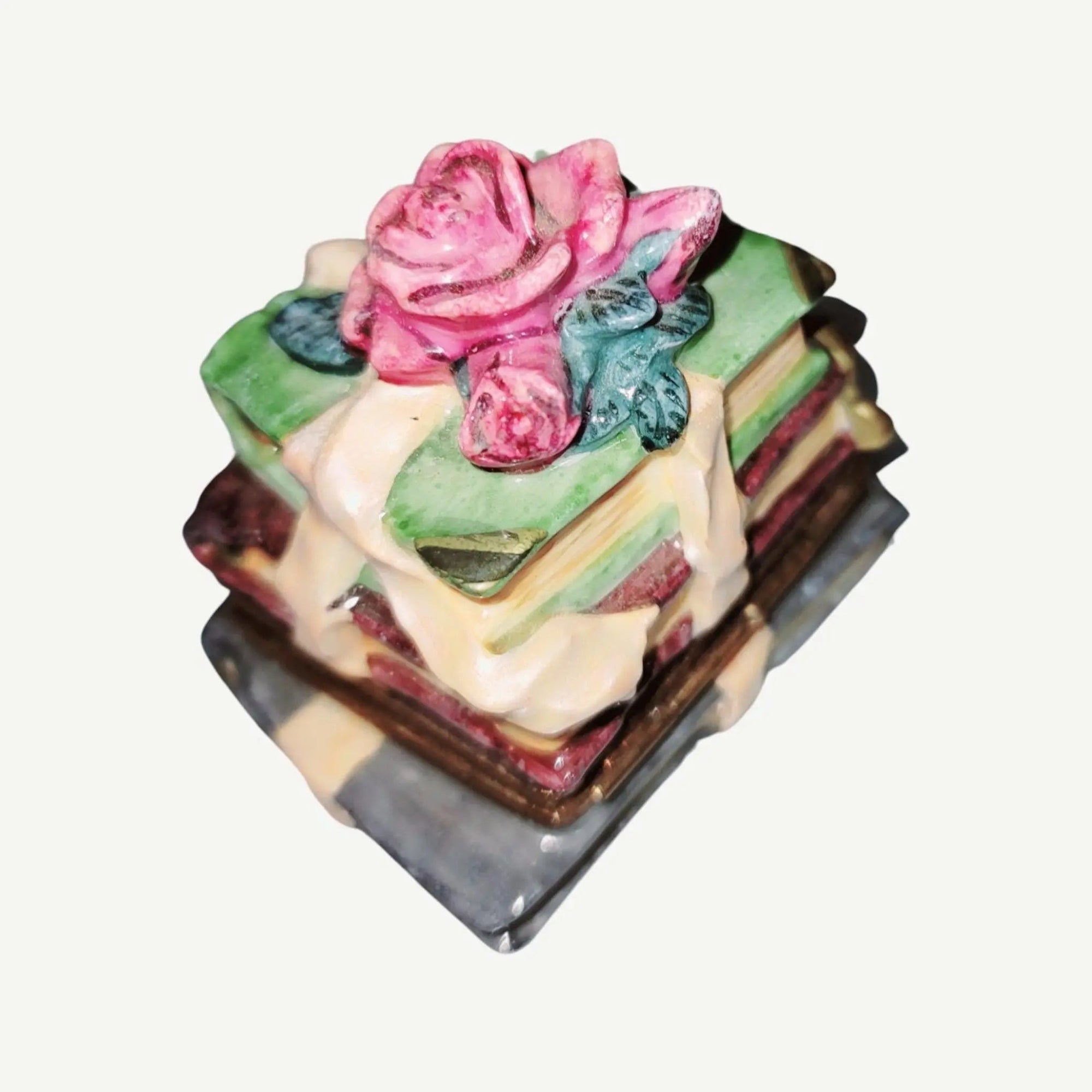 Rose Wrapped Book Limoges Box Porcelain Limoges Love Flowers French Trinket Box