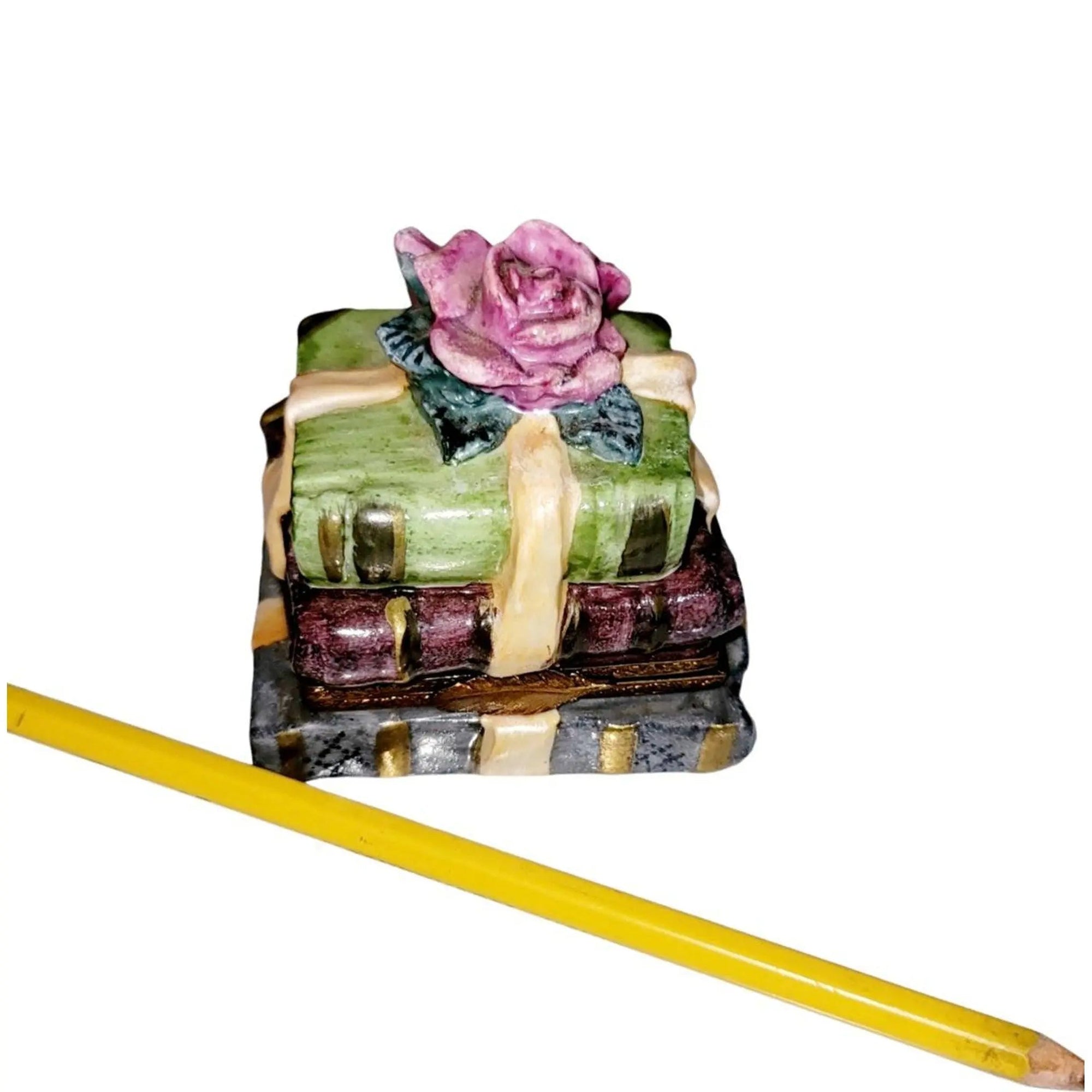 Rose Wrapped Book Limoges Box Porcelain Limoges Love Flowers French Trinket Box