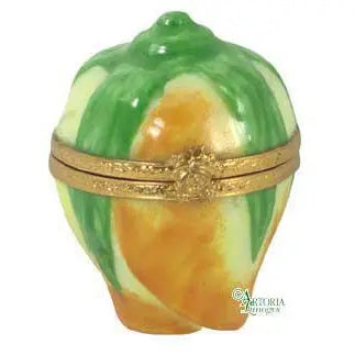 Rose bud: Garden Yellow Porcelain Limoges flowers garden French Trinket Box