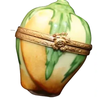 Rose bud: Garden Yellow Porcelain Limoges flowers garden French Trinket Box