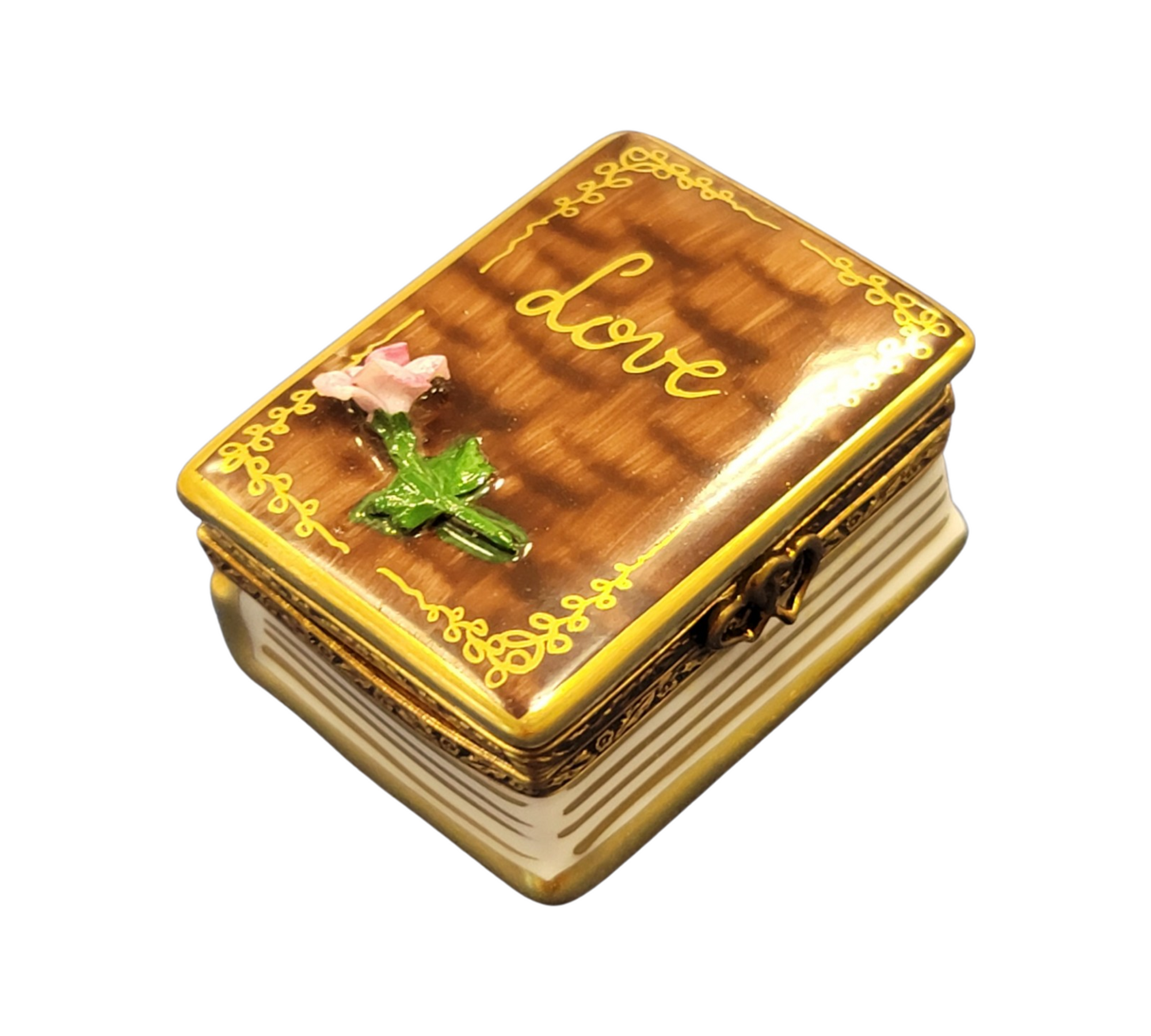 Rose on Love Limoges Box Porcelain Limoges valentine rose garden anniversary French Trinket Box