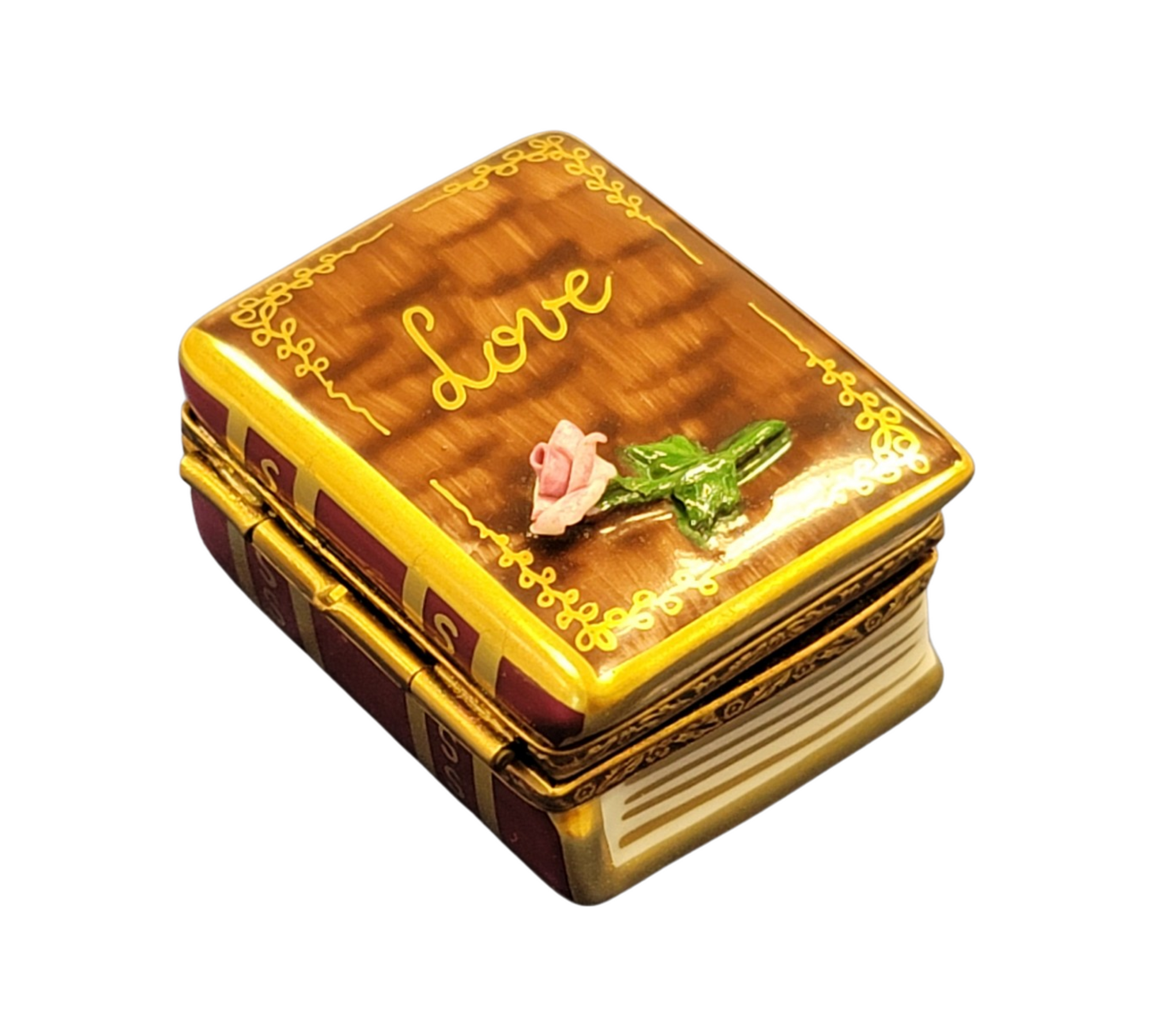 Rose on Love Limoges Box Porcelain Limoges valentine rose garden anniversary French Trinket Box