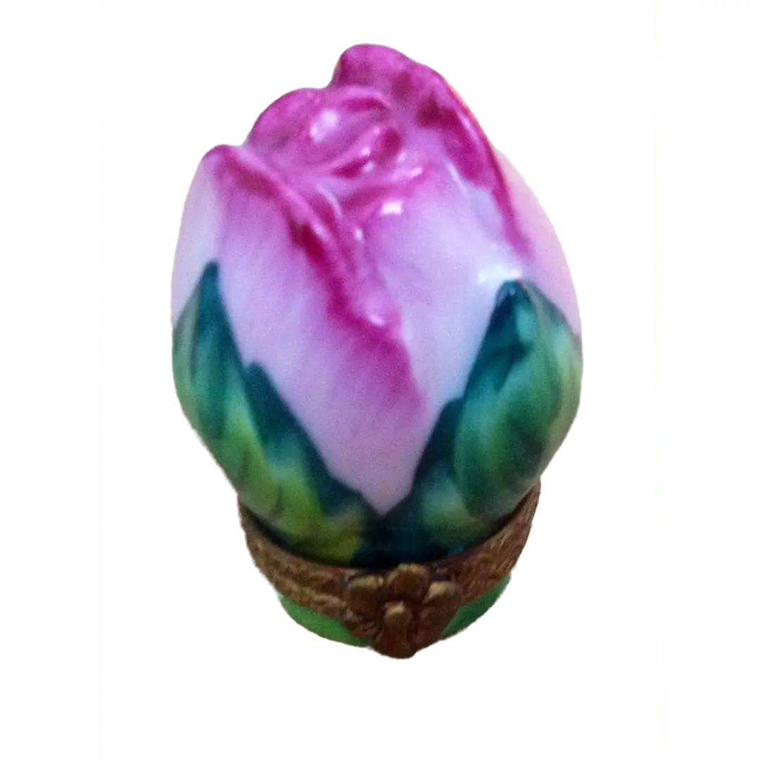 Rosebud Pink Porcelain Limoges flowers garden French Trinket Box