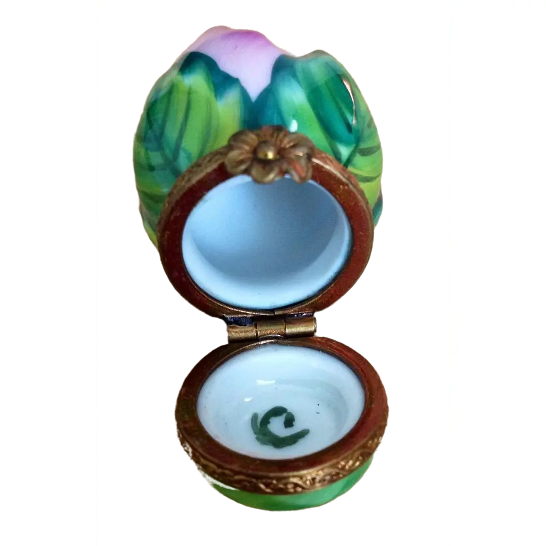 Rosebud Pink Porcelain Limoges flowers garden French Trinket Box