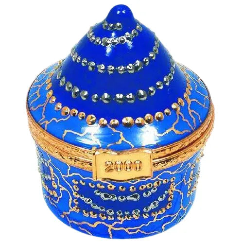 Round :-A2 New Millennium Porcelain Limoges traditional French Trinket Box