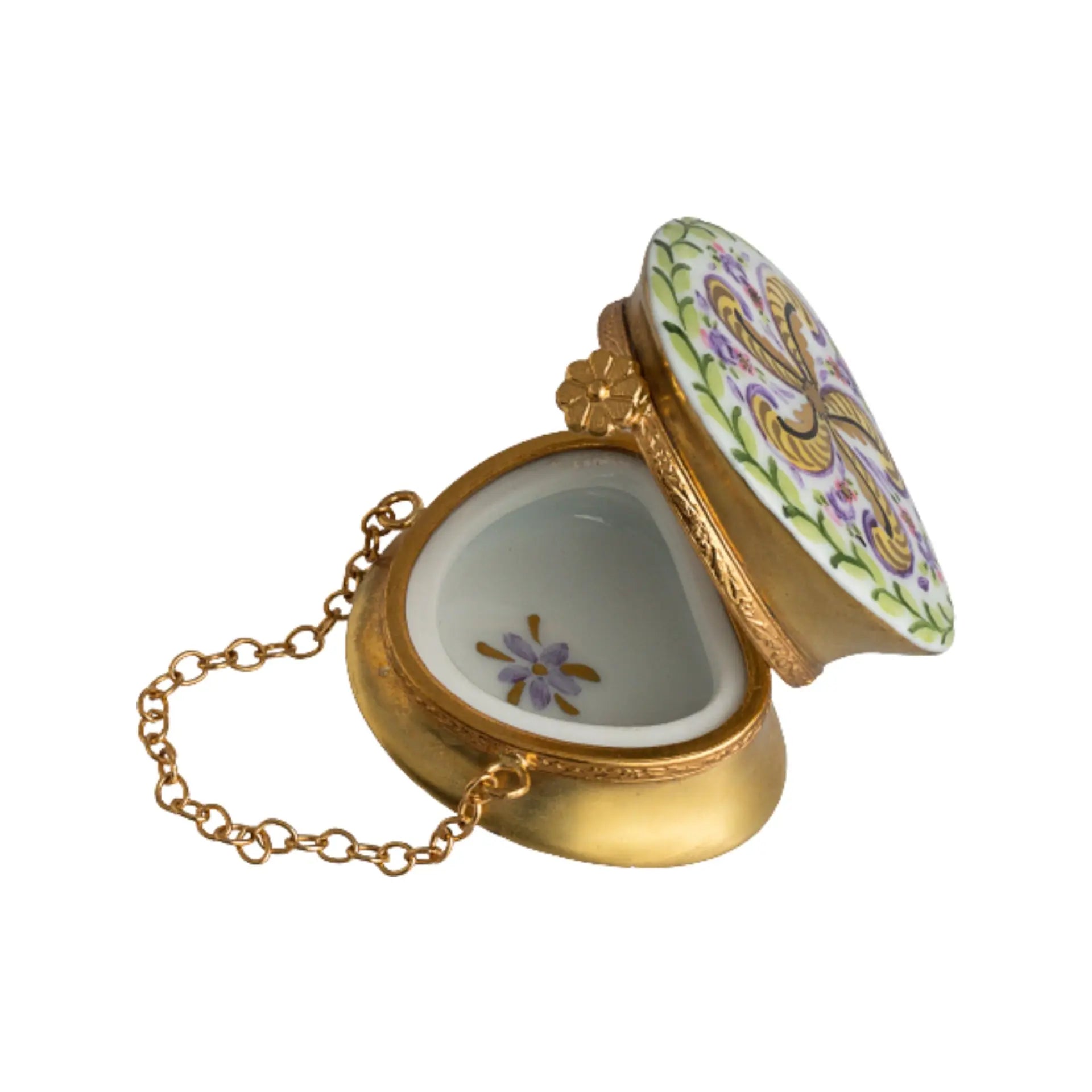 Round Purse: Fountainbleau Porcelain Limoges purse French Trinket Box