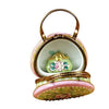 Round Purse with Coin Wallet Victoria Porcelain Limoges purse limoges boxes French Trinket Box